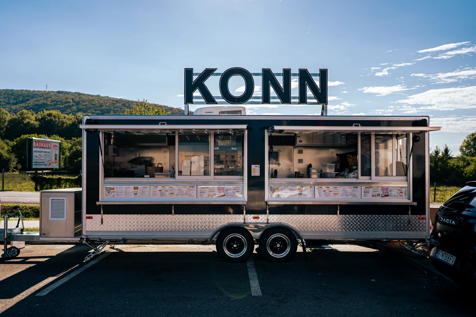 Front view of the KONN trailer